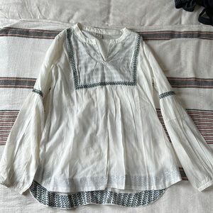 Beautiful one of a kind cotton blouse with block print details